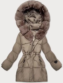 Světle hnědá dámská zimní bunda s kapucí S'West (B8550-48)