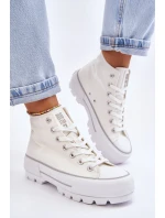 Vysoký Látkové tenisky na platformě Big Star LL274156 Bílá