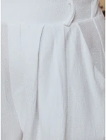 Dámské letní látkové šortky z hedvábí a lnu bílé FashionStreet SY0549 Dámské letní látkové šortky z hedvábí a lnu bílé FashionStreet SY0549
