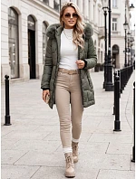 Dámská zimní prošívaná bunda s kapucí, zelená, FashionStreet TY5739