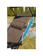 SKLÁDACÍ MULTIFUNKČNÍ ZAHRADNÍ LEHÁTKO SE STŘÍŠKOU 173X52/65X110CM HNĚDÉ