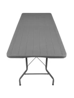 DŘEVĚNÝ STŮL SKLÁDACÍ V KUFŘÍKU 180x74CM MAX.100KG DŘEVĚNÁ DESKA TEMNĚ ŠEDÁ DŘEVĚNÝ STŮL SKLÁDACÍ V KUFŘÍKU 180x74CM MAX.100KG DŘEVĚNÁ DESKA TEMNĚ ŠEDÁ