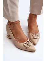 Elegantní lodičky s ozdobou Laura Messi 2740 Beige