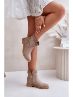 Nízké Dámské Boty Na Ploché Podpatky Kožené Lewski 3624 Béžové Nízké Dámské Boty Na Ploché Podpatky Kožené Lewski 3624 Béžové