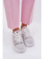 Dámské Děrované Tenisky Na Platformě Bílé Aranelith