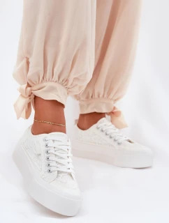 Dámské Krajkové Tenisky Big Star RR274747 Bílé