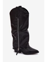 Kozaki Kovbojky Na Slučku Z Eko Kůže Černé Palira