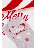 Dámské Vánoční Ponožky Sněhové vločky S Nápisem Světle Šedé Dámské Vánoční Ponožky Sněhové vločky S Nápisem Světle Šedé