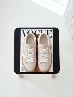 Dámské tenisky z přírodního semiše na platformě Vinceza Béžové