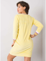 RUE PARIS Žluté velurové šaty