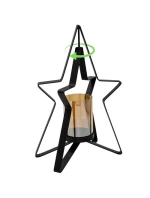 KOVOVÝ SVÍCEN 31,5 CM HVĚZDA SLÍDA