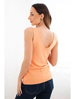 Dámská viskózová halenka bez rukávů s výstřihem do V oranžová Dámská viskózová halenka bez rukávů s výstřihem do V oranžová