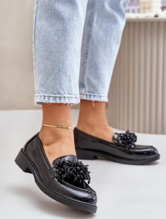 Dámské lakové mokasíny S.Barski HY369A černé