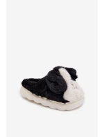 Dětské chlupaté pantofle pejskové černé Farnise