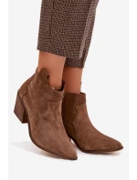 Kovbojky z pravé semišové kůže Zazoo 3153 Khaki