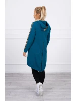 Dámská delší mikina se zipem na zádech 8997 Marine Petrolejová - K-Fashion Dámská delší mikina se zipem na zádech 8997 Marine Petrolejová - K-Fashion