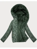 Dámská bunda v khaki barvě s kožešinovou podšívkou S'West (B8389-11011)