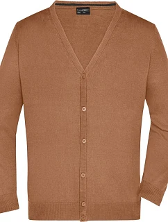 Daiber JN 661 Pánský pletený cardigan s výstřihem do V 02.0661 camel