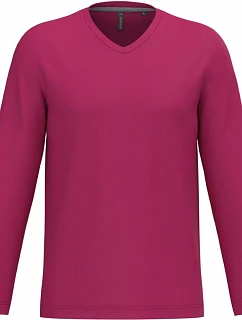 Kariban K 358 Pánské tričko do V s dl. rukávem 20.K358 fuchsia