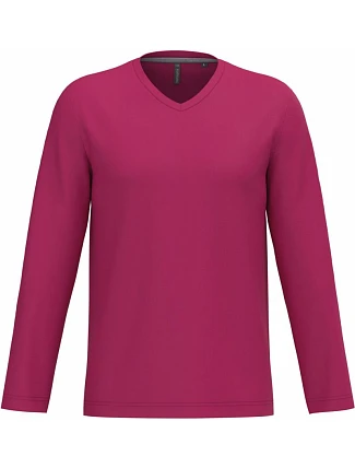 Kariban K 358 Pánské tričko do V s dl. rukávem 20.K358 fuchsia Kariban K 358 Pánské tričko do V s dl. rukávem 20.K358 fuchsia