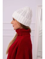 Ariana K299 ecru čepice s ohrnovacím lemem