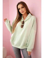 Mikina s kapucí masielko tmavá máta