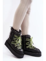 Dámské sněhové boty s tlustou podrážkou veganské DFranklin DFSH371007 černé