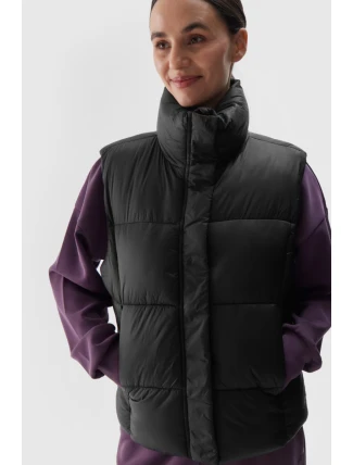 Pánská Bezrukávová Pěnová Vesta Se Syntetickým Výplní Černá 4F 4FWAW24TVJAF140-20S Pánská Bezrukávová Pěnová Vesta Se Syntetickým Výplní Černá 4F 4FWAW24TVJAF140-20S