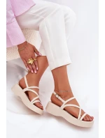 Dámské Sandály Na Platformě S Popruhy Jasnobežové Civara