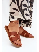 Dámské Ploché Pantofle S Výřezy Camel Salyra