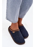 Dámské pantofle s výšivkou Inblu NL000009 tmavě modré