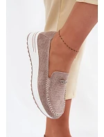 Dámské mokasíny z přírodního semiše tmavě béžové Demela