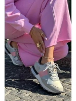 Dámské semišové tenisky Big Star HI-POLY SYSTEM – šedo-růžové