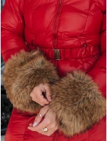 Dámská prošívaná zimní bunda s kapucí červená FashionStreet TY5321