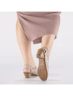 Dámské kožené pohodlné elastické polobotky na podpatku Rieker 46778-64