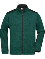 Daiber JN 862 Pánská pracovní bunda pletený fleece - Strong 02.0862 dark green melange/black Daiber JN 862 Pánská pracovní bunda pletený fleece - Strong 02.0862 dark green melange/black