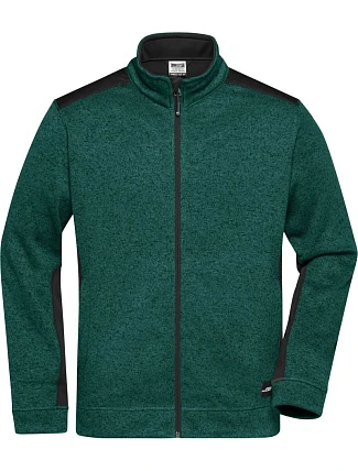 Daiber JN 862 Pánská pracovní bunda pletený fleece - Strong 02.0862 dark green melange/black Daiber JN 862 Pánská pracovní bunda pletený fleece - Strong 02.0862 dark green melange/black