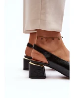 Kůže Sandály Na Trojúhelníkovém Podpatku Laura Messi 2595 Hnědé