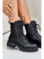 Zateplené boty worker na zip černé Leairae Zateplené boty worker na zip černé Leairae