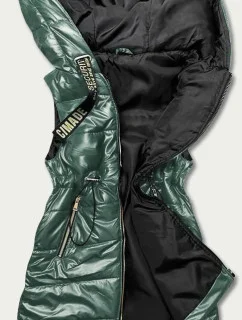 Zelená lesklá vesta s kapucí (B8130-10)