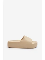 Dámské žabky na tlusté podrážce béžové Oreithano