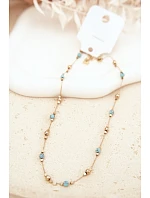 Dámský náhrdelník s tyrkysovými korálky Zlato