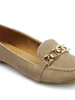 Skvělé hnědé baleríny se zlatým řetízkem