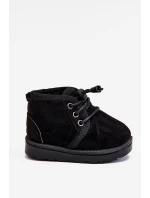 Dívčí šněrovací Sněhové Boty S Kožešinou černé Hunter