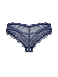 Dámská tanga Nightly Blue Crotchless Thong tm. modré - Obsessive