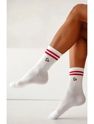 Milena ponožky 0200-237 Třešně a pruhy 37-41