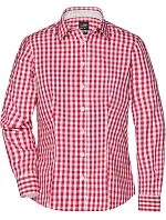 Daiber JN 617 Popelínová kostkovaná košile s dl. rukávem 02.0617 red/white