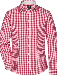 Daiber JN 617 Popelínová kostkovaná košile s dl. rukávem 02.0617 red/white