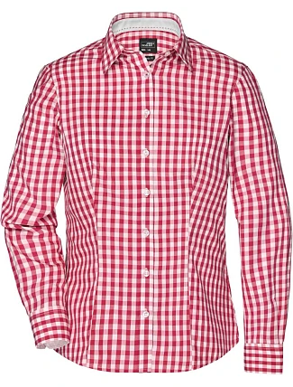 Daiber JN 617 Popelínová kostkovaná košile s dl. rukávem 02.0617 red/white
