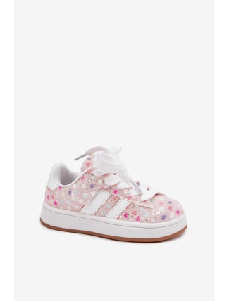 Lesklé Dětské Sportovní Boty Srdíčka Růžové Tessina